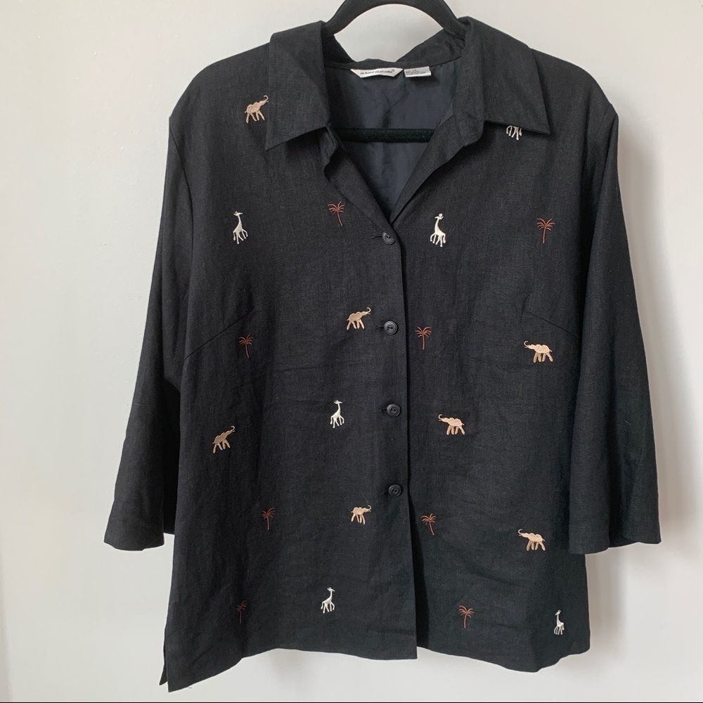 Richard Malcolm Linen Blend Safari Blazer Size 14